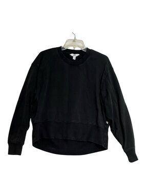 JoyLab Washed Black Cropped High-Low Crewneck Sweatshirt Women’s Size Medium